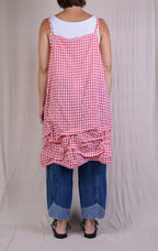 Krista Larson Short Wavey Slip in Checked Cotton Ramie