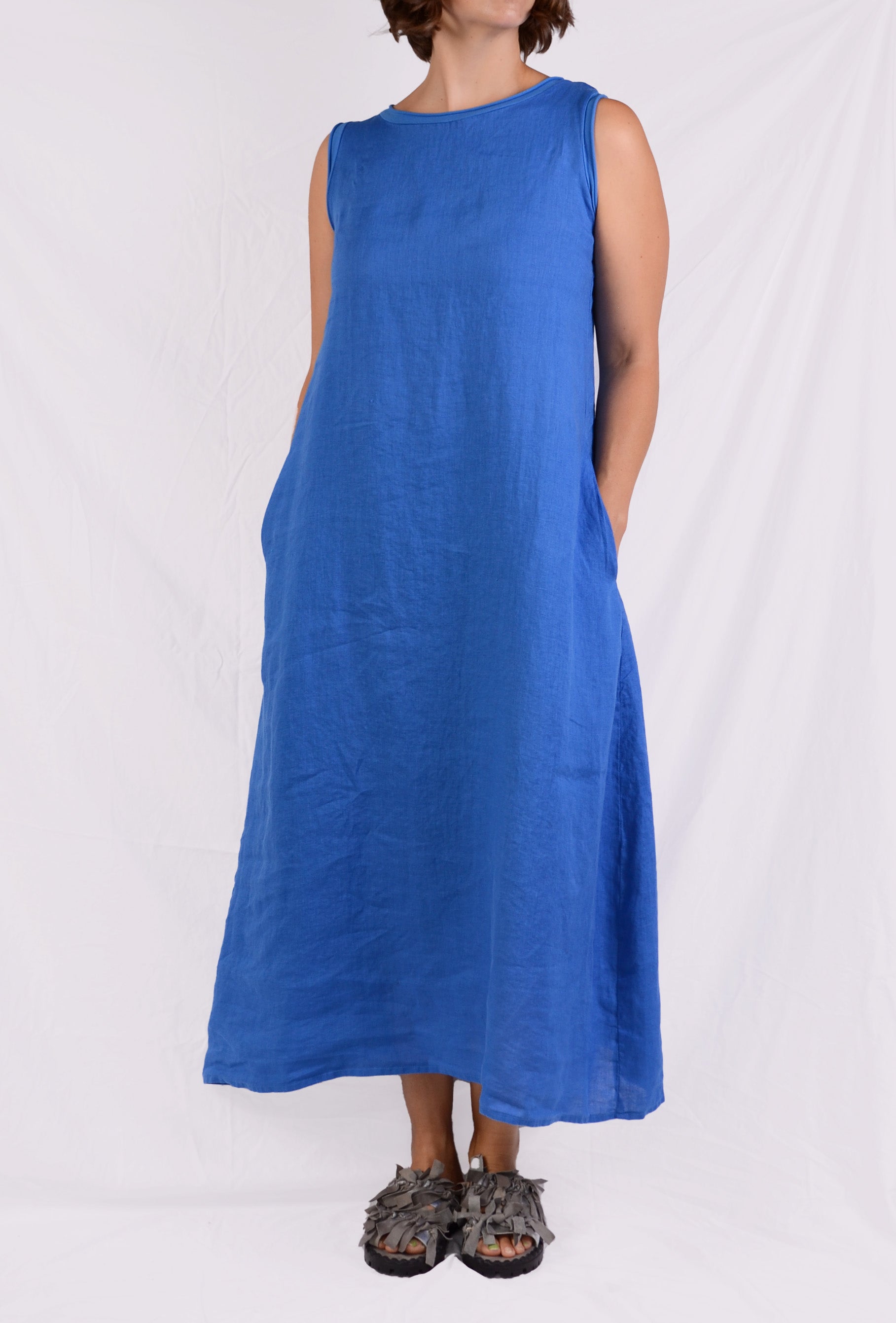 Cutloose Maxi Tank Dress in Vivid Blue