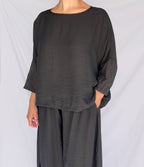 Cutloose Check Sleeve Crop Topper
