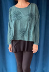 Krista Larson Crop Queen Anne’s Lace LS Tee in Hunter