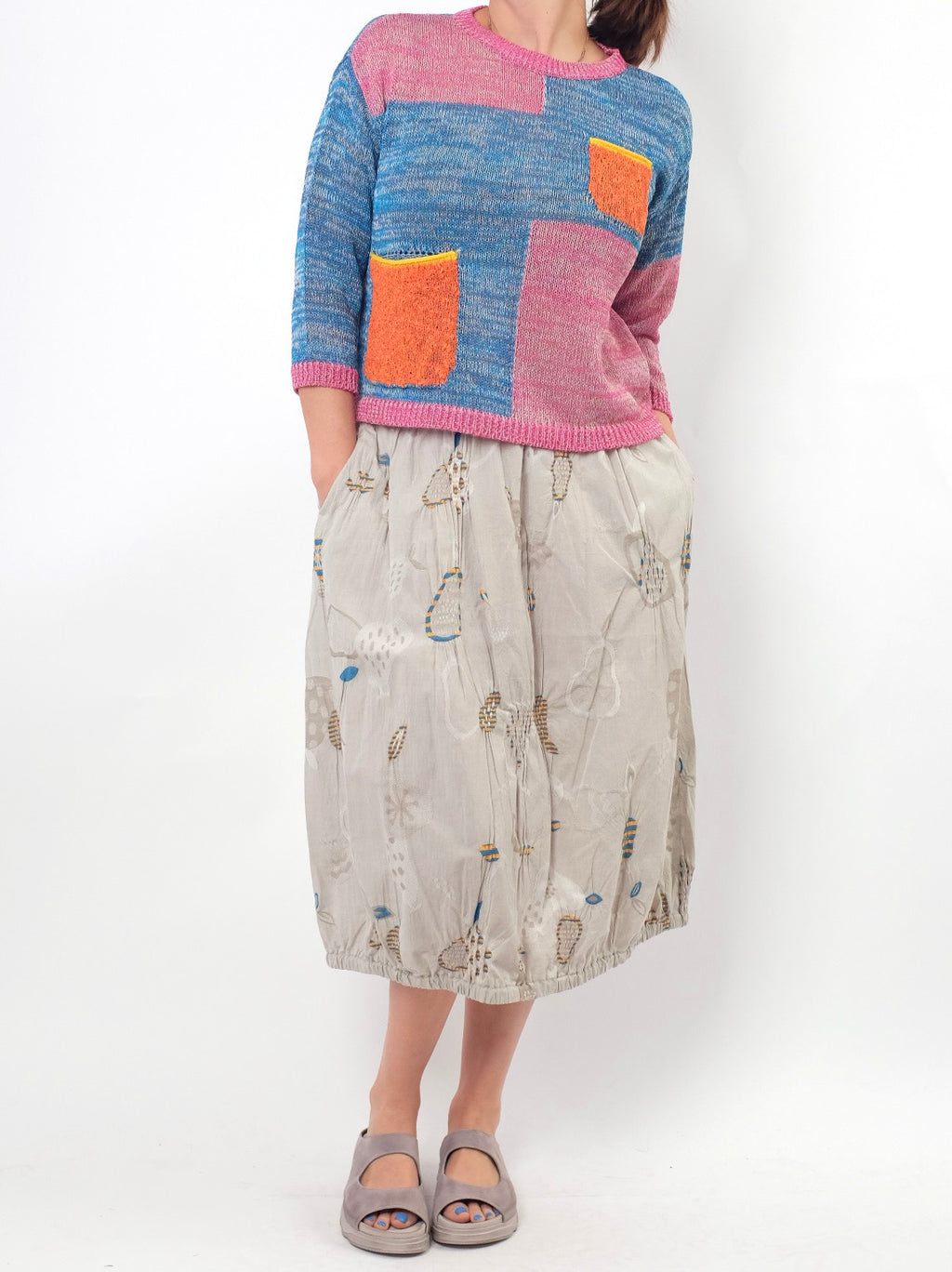 M. & Kyoko Beige Knit Skirt