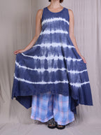 Krista Larson Long Ballet Slip in Lapis Stripe Tie Dye
