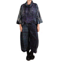 Mieko Mintz Tie Dye Vintage Silk Kantha Cowl Pullover in Black