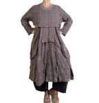 Dress To Kill Denim Mustard Plaid L/S Folded Dress