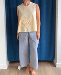 Paper Temples B Tank in Yellow Stripe Bullseye