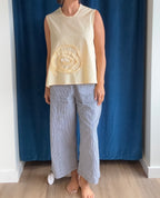 Paper Temples B Tank in Yellow Stripe Bullseye