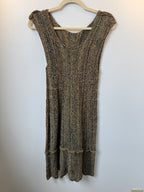 T2T Skif Gold/Blue/Black Knit Dress One Size (fits like S/M)