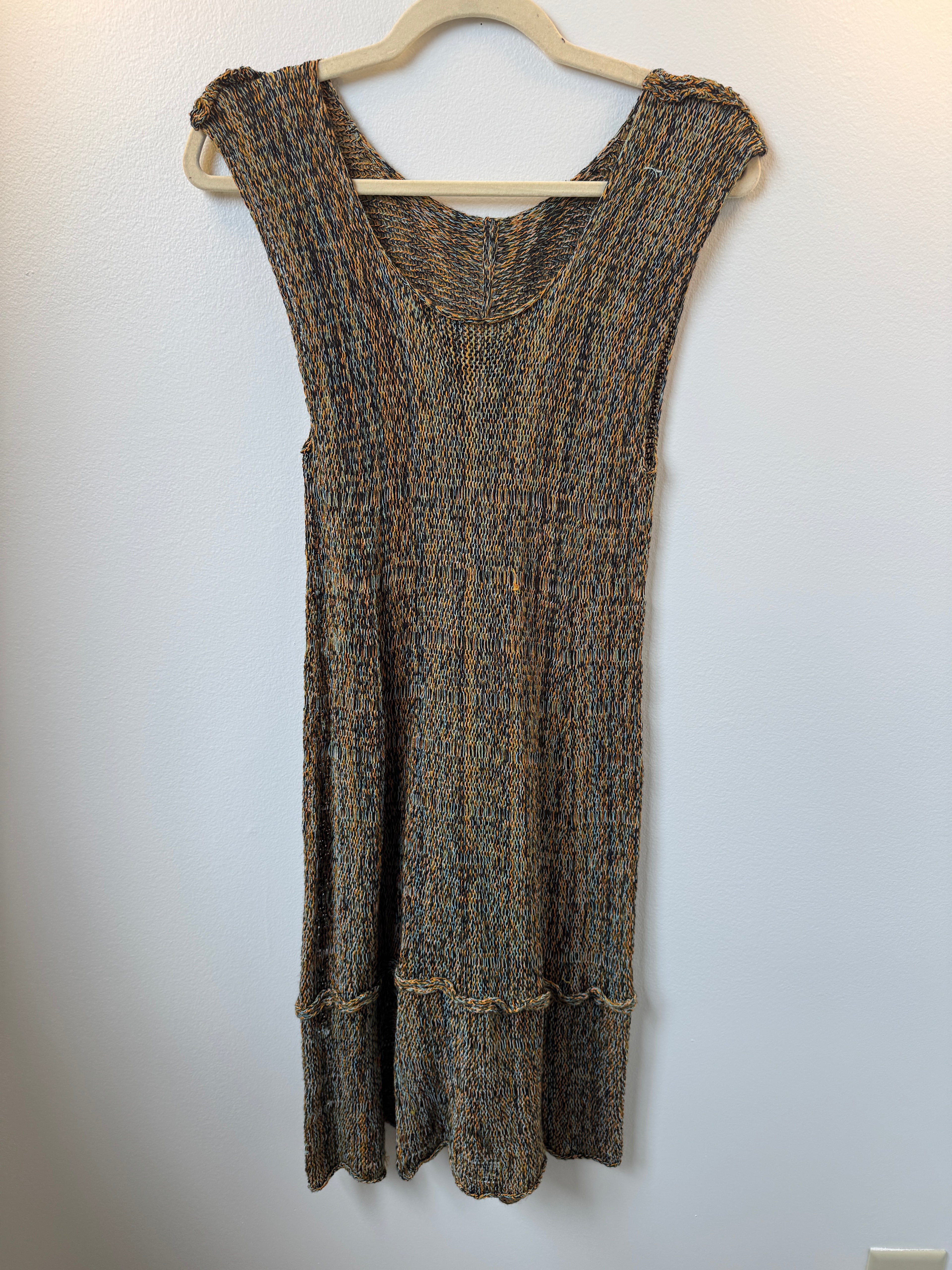T2T Skif Gold/Blue/Black Knit Dress One Size (fits like S/M)