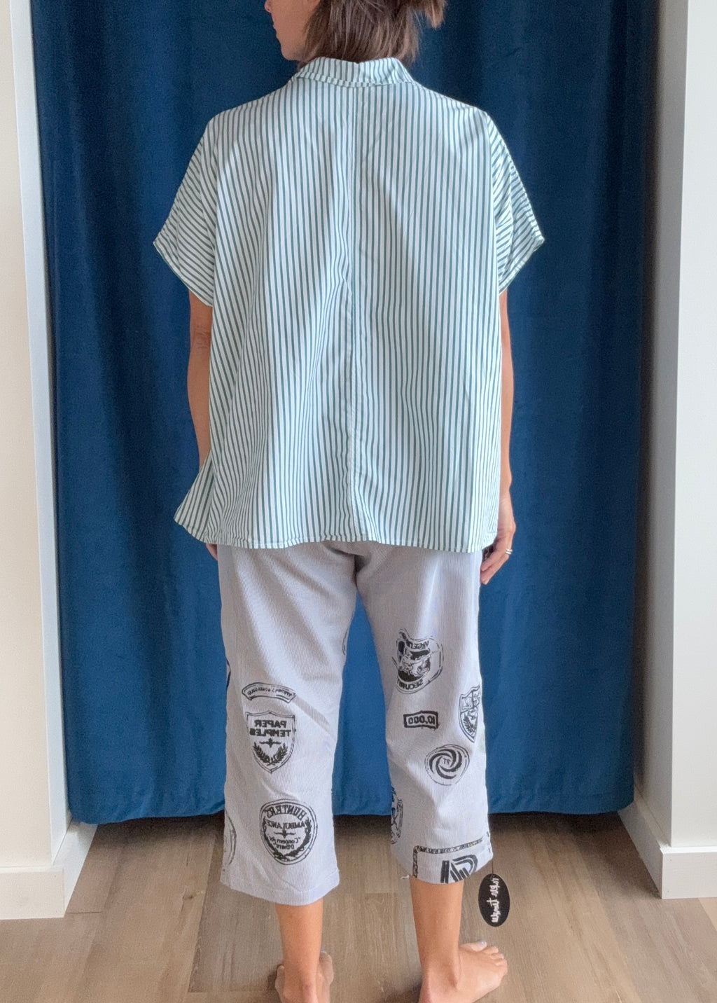 Paper Temples Chloe Pant in Stripe/Patches