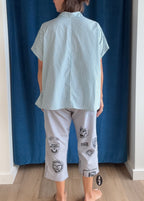 Paper Temples Chloe Pant in Stripe/Patches