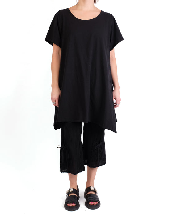 Cynthia Ashby Terry Short Sleeve Tee in Black