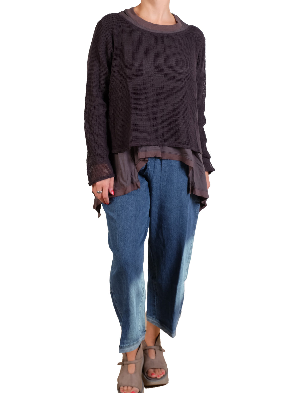 Cynthia Ashby Net Top in Dusk