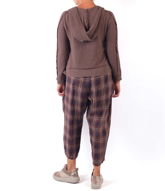 Krista Larson Ohm Pants Plaid Linen Stone/Denim