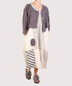 Bodil Graphite Linen Knit Crop Jacket