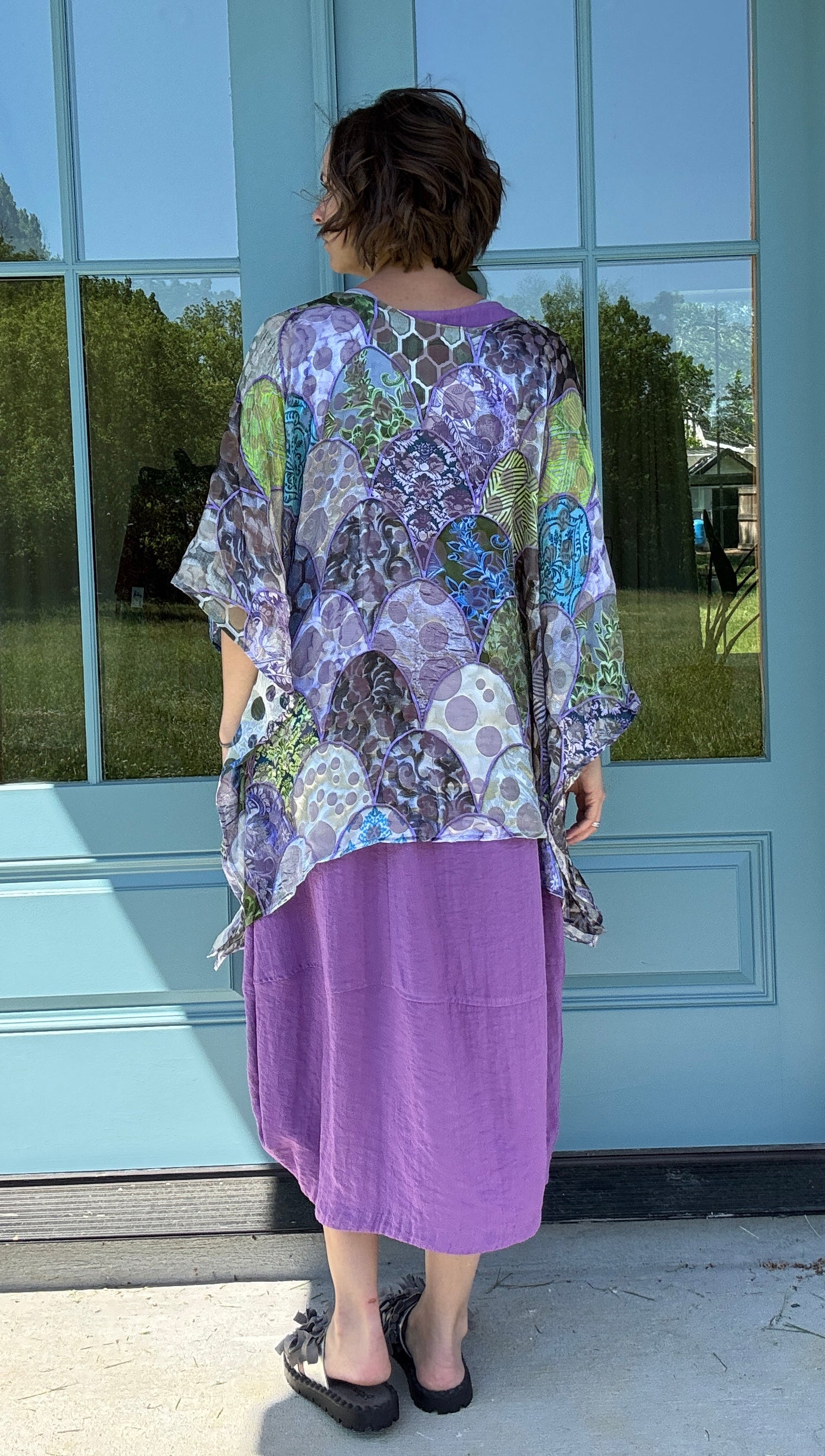 Burnout Silk One Size Drape Top