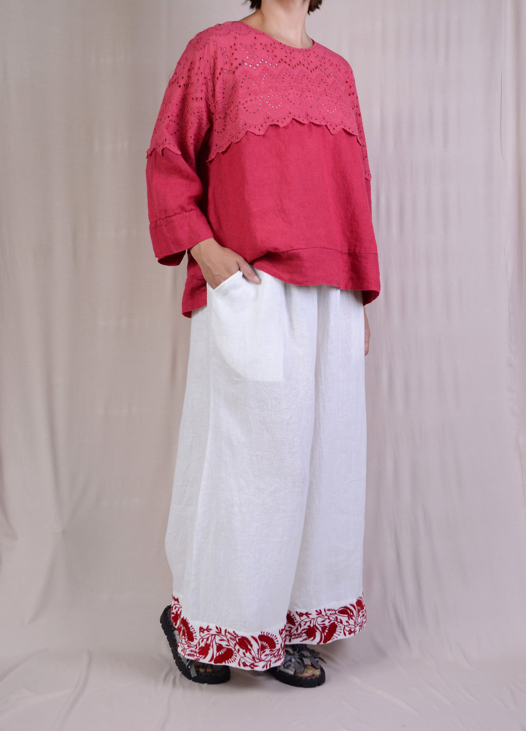 Krista Larson Eloise Shirt in Valentine Linen