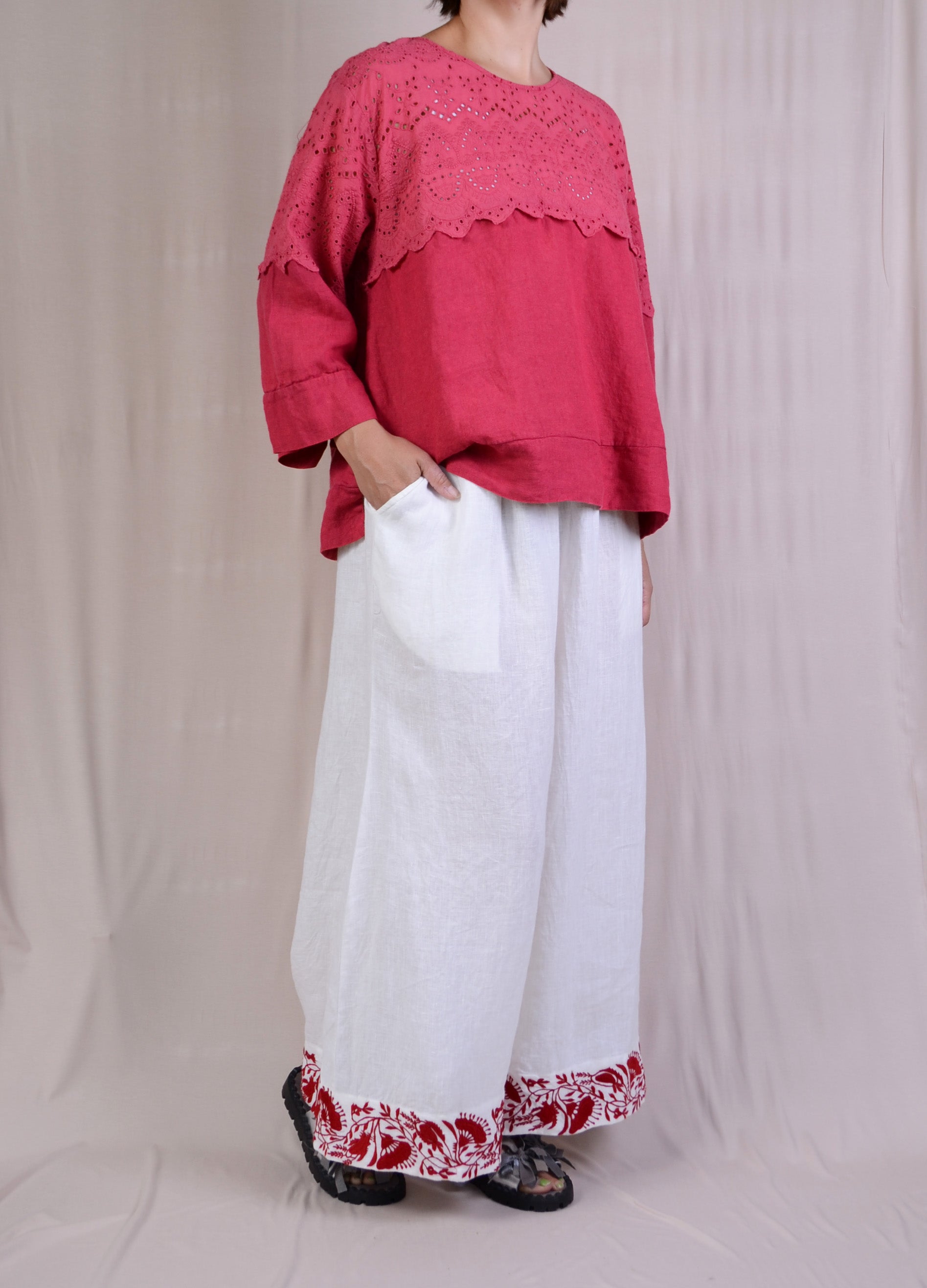 Krista Larson Eloise Shirt in Valentine Linen