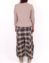 Bodil New Pant with Ties in Taupe Plaid
