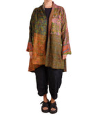 Mieko Mintz Vintage Silk Kantha Kimono Long Jacket