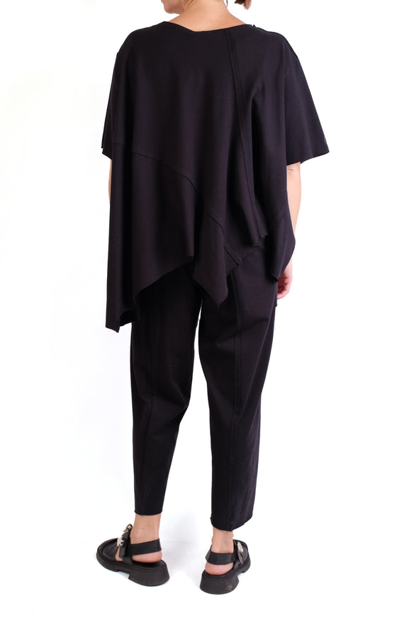 Loyko "Asymmetry" Tee Shirt in Black