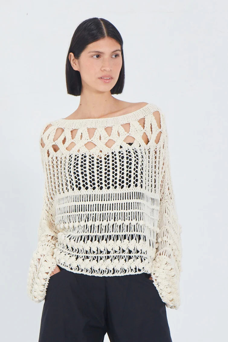 Matthildur Cream Knit Sweater