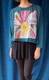 Krista Larson Crop Fuchsia Painting LS Tee in Spruce