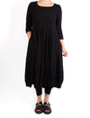 Grizas Black Linen 3/4 Sleeve Dress