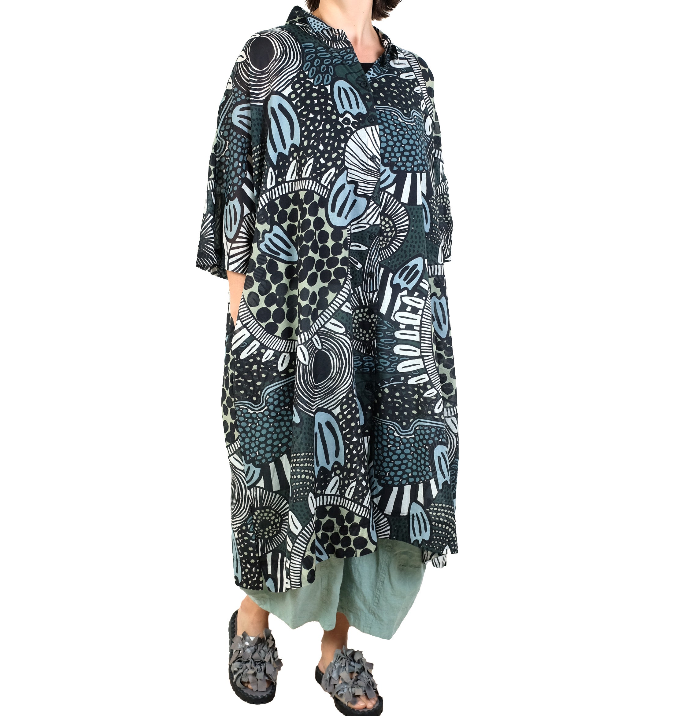 Rundholz Black Label Printed Button Up Dress/Duster
