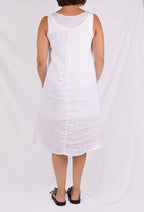 Cutloose ALine Tank Dress in White Hanky Linen