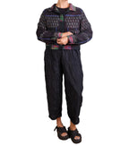 Mieko Mintz Polished Cotton Random Tuck Voile Barrel Pants in Black
