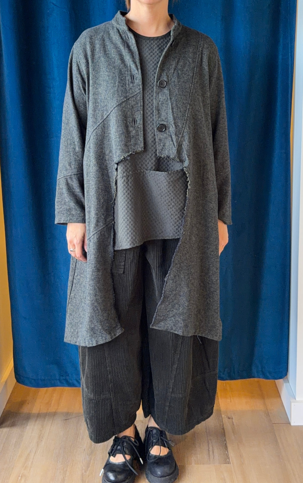 Bodil Long Tweed Jacket In Juniper