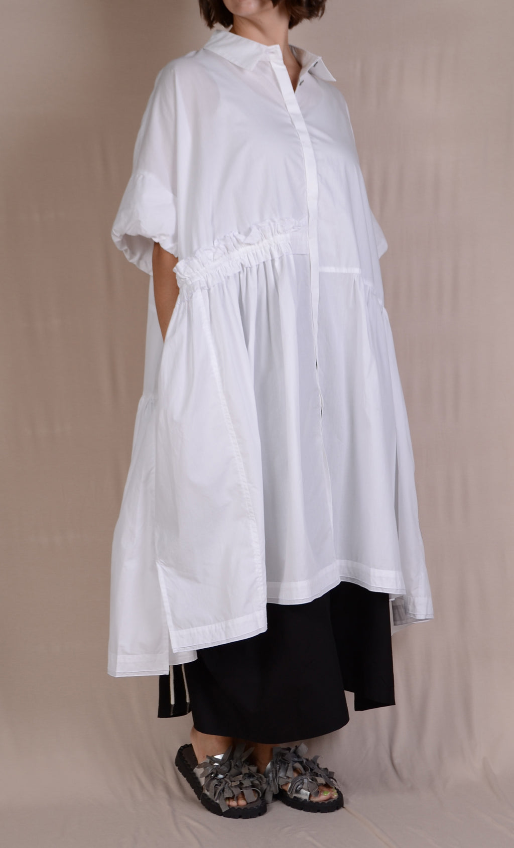 Moyuru White Cotton Dress