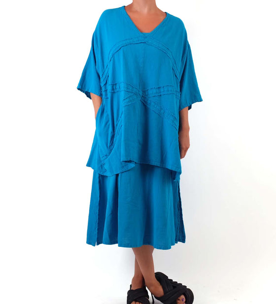 Oh My Gauze Fiji Tank Dress in Turquoise