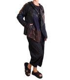 Mosaic Tile Patch Kantha Hooded Jacket
