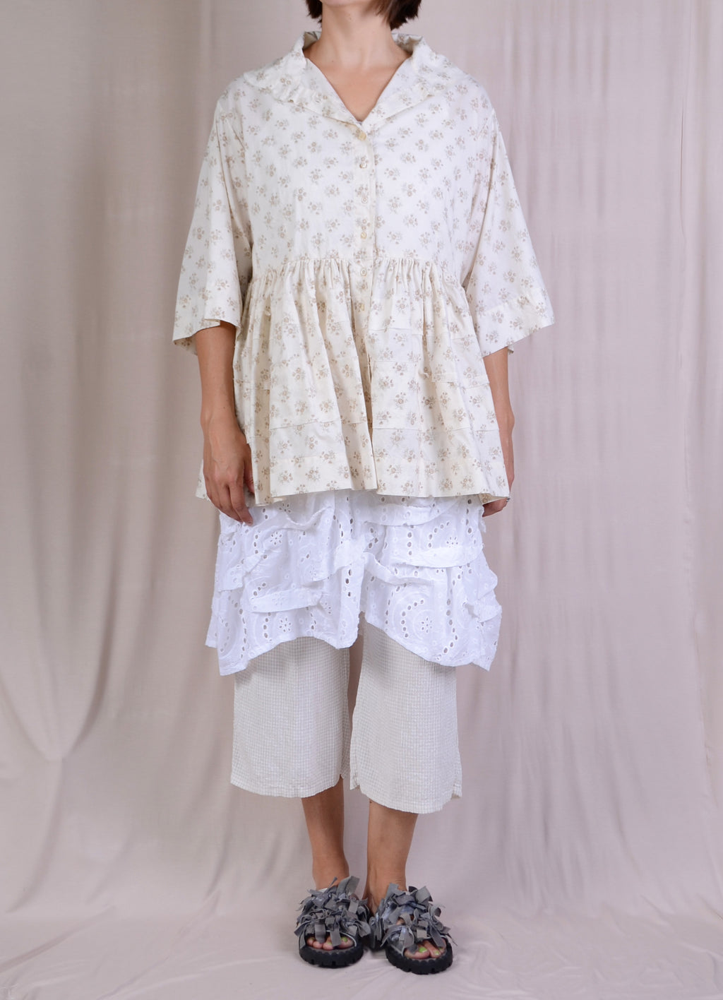 Krista Larson Santorini Shirt in Botanical Printed Cotton