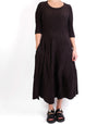 Grizas Faded Black Silk 3/4 Sleeve Dress