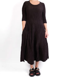  Grizas Faded Black Silk 3/4 Sleeve Dress