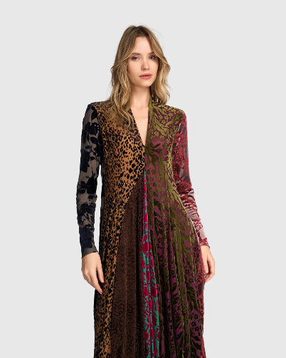 Alembika Cut Velvet Dress and Slip in Regal