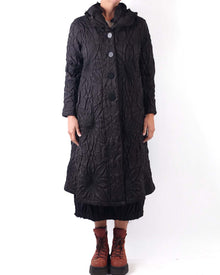  Vanite Couture Quilted Coat in Black