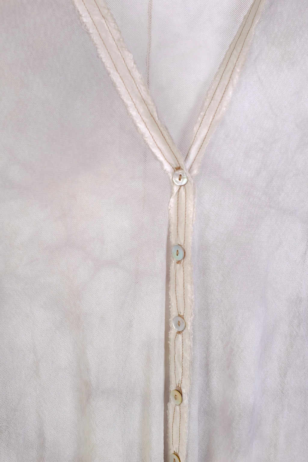 Robin Kaplan Mesh Cardigan with Insets in Icy Gray