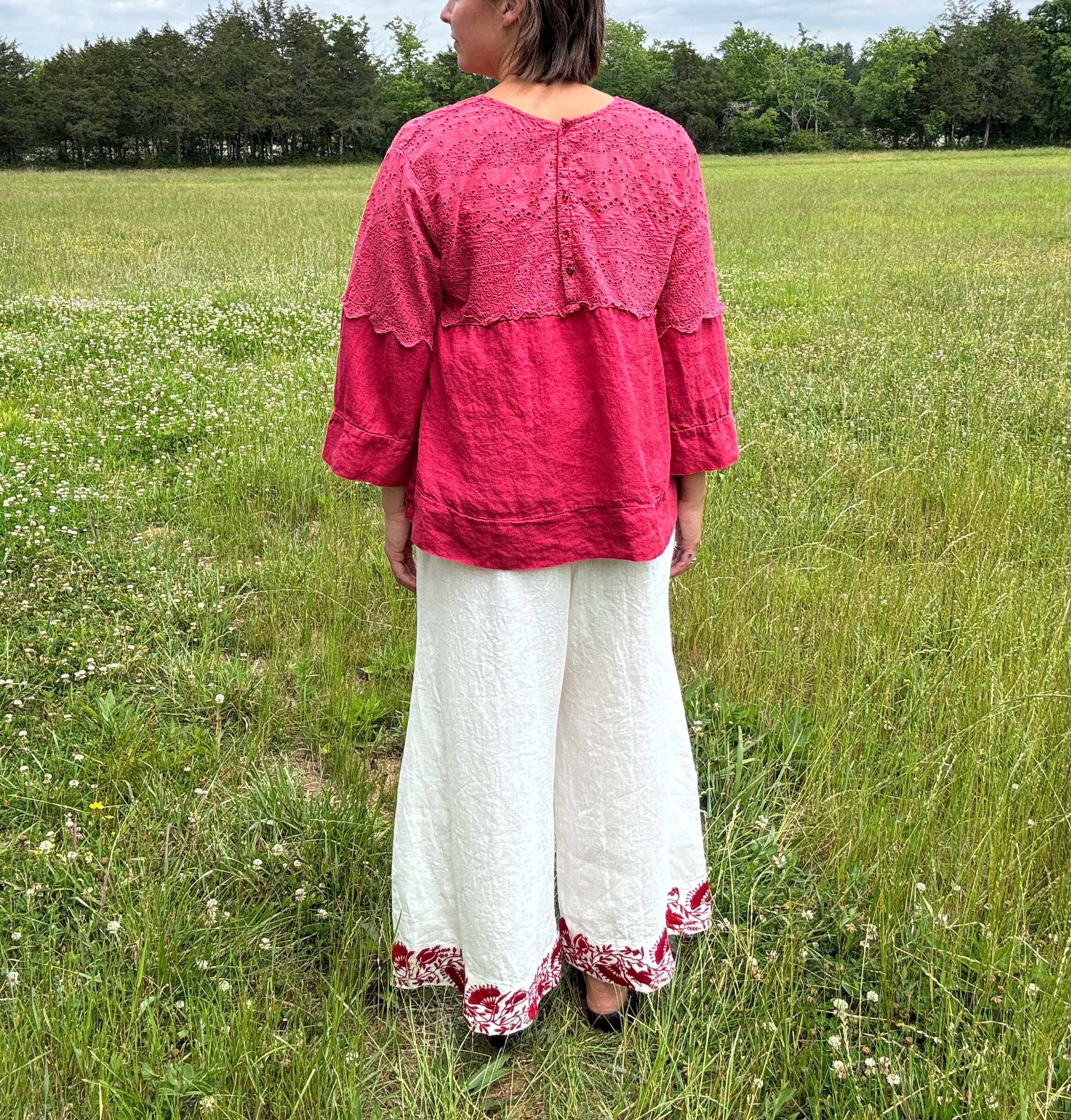 Krista Larson Eloise Shirt in Valentine Linen