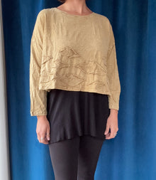  Krista Larson Crop Autumn Long Sleeve Tee in Fawn