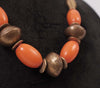 Debe Dohrer African Orange Glass Bead Necklace