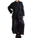 Mieko Mintz Polished Cotton Wavy Tuck Pullover In Black