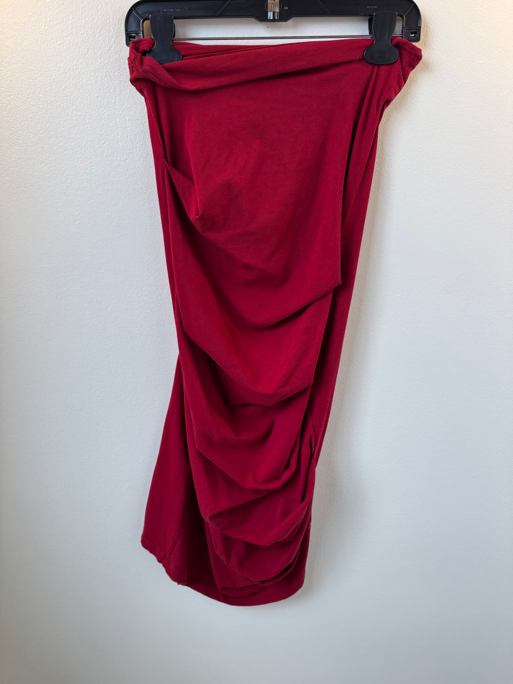 T2T MXM Gathered Red Knit Skirt Medium