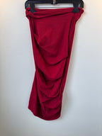 T2T MXM Gathered Red Knit Skirt Medium