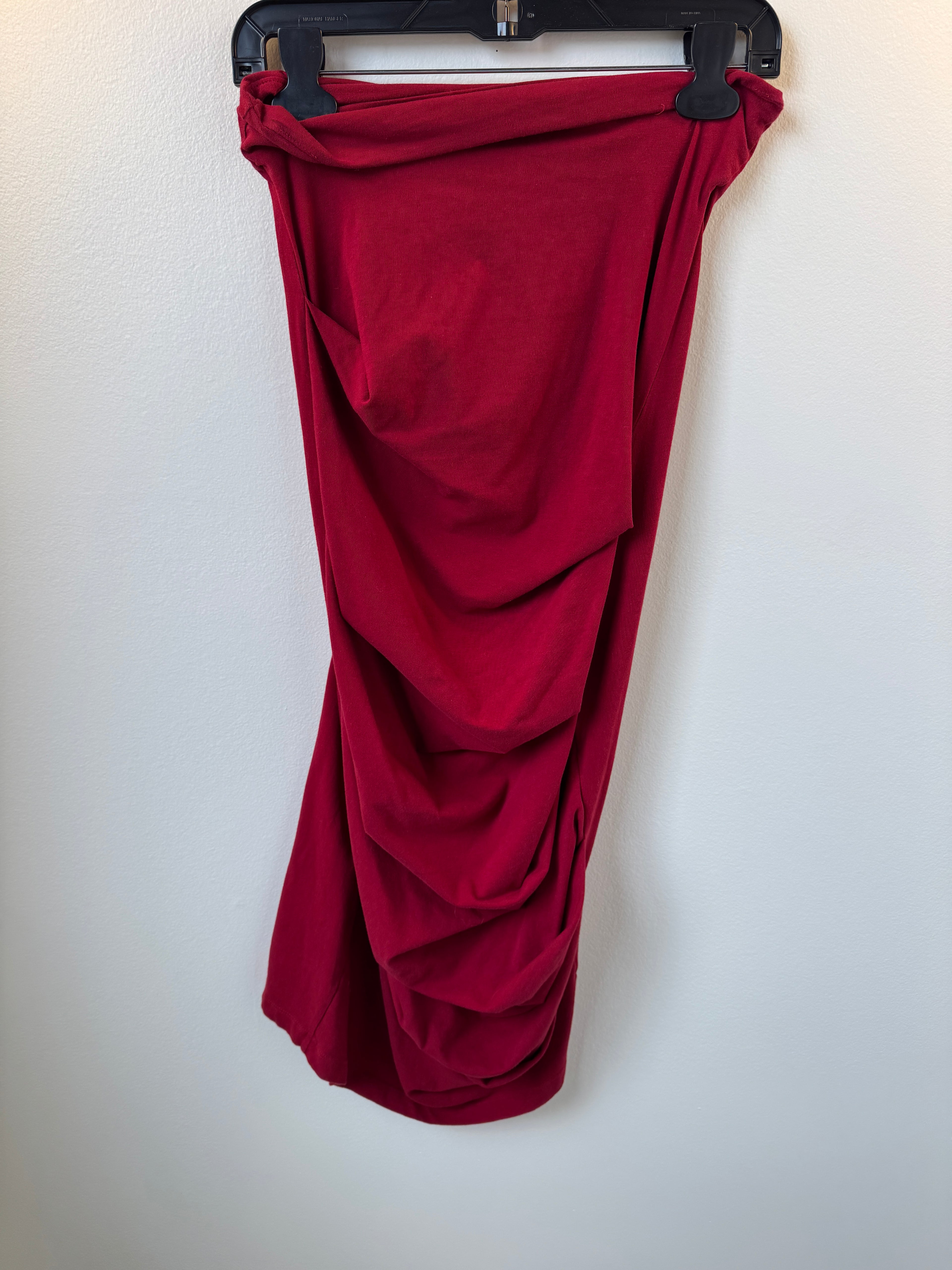 T2T MXM Gathered Red Knit Skirt Medium