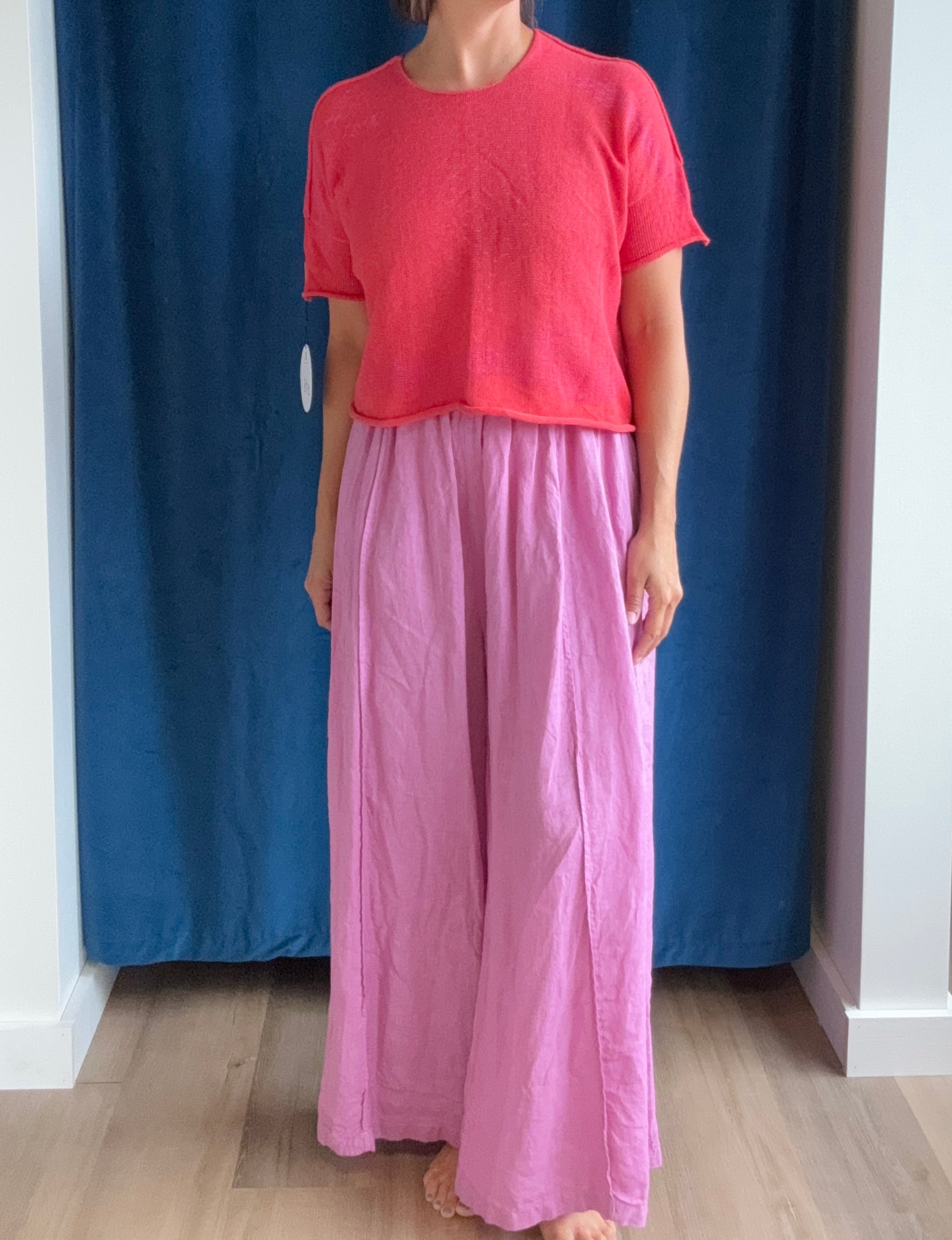 Paper Temples Boba Pullover in Coral Mesh