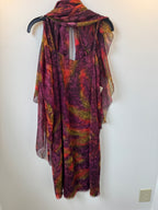 T2T Vintage Chiffon Print Dress and Scarf (fits like a small)