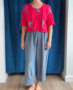 Paper Temples PT Pullover in Red/Blue Ribbon